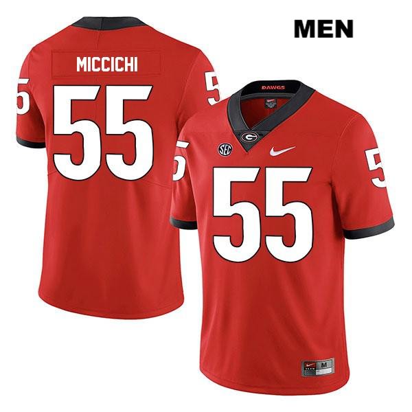 Georgia Bulldogs Men's Miles Miccichi #55 NCAA Legend Authentic Red Nike Stitched College Football Jersey TZN7156JF
